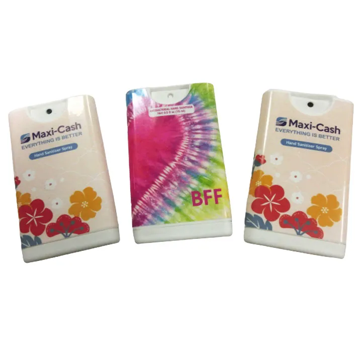 
Free Sample Wholesale Pocket Shape Hand Sanitizer 20Ml Plastic Credit Card Flat Spray Bottle 
