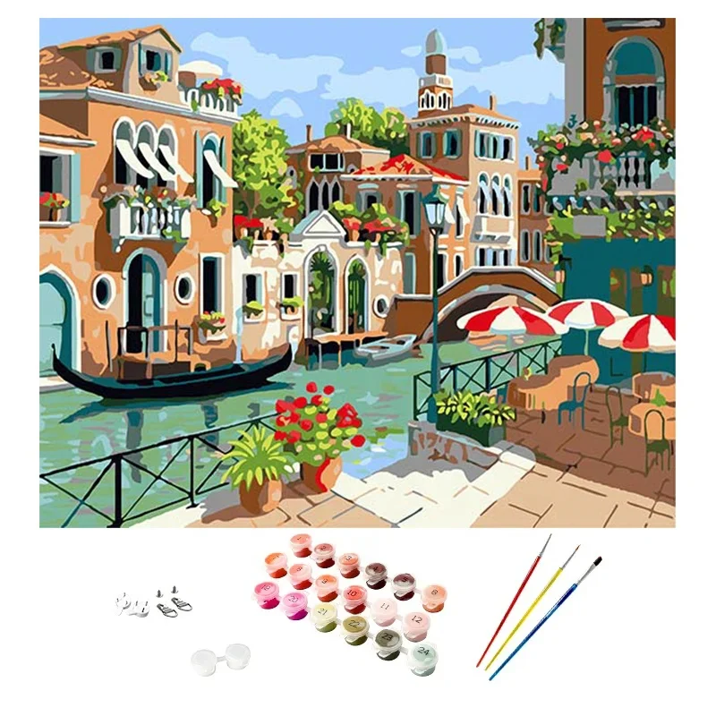 Wholesale Living Room Home Decor Artwork Handmade Oil Painting  Landscape Painting By Numbers  Canvas Painting Wall Art