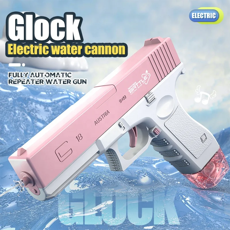 Wholesale Upgraded Waterproof Unique Strong Electric Realistic Toy Powerful Bursts Glock Water Bomb Shooting Gun For Children
