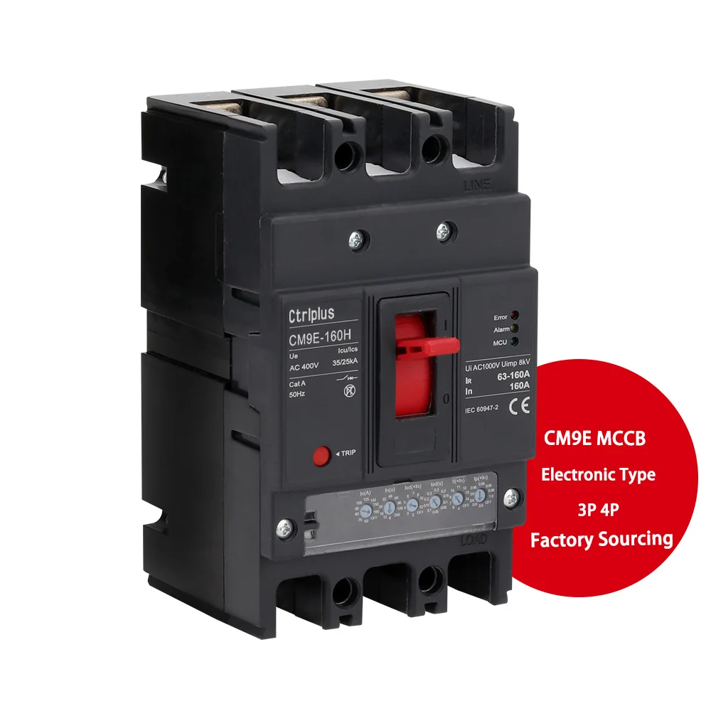 CM9E Competitive Pricing 1000Amps 4 Pole MCCB 250A Type C 160 A 3P Breaker 4 Pole