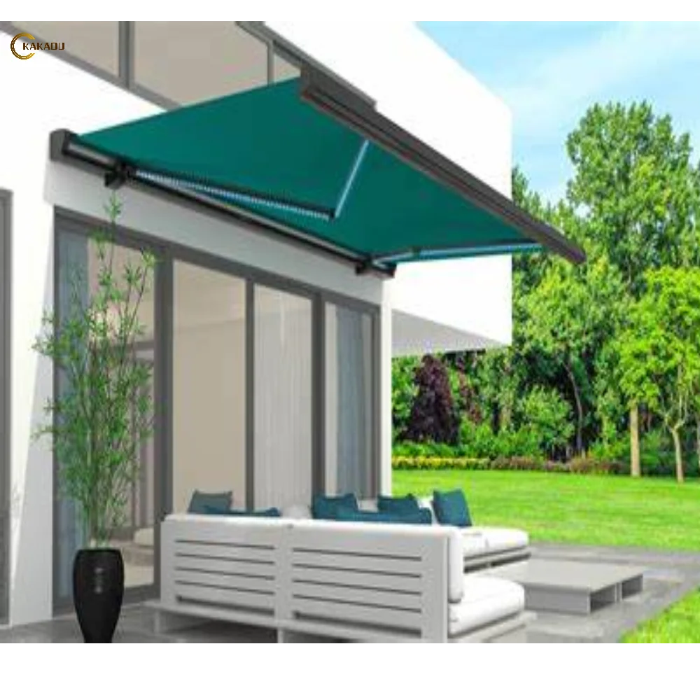 KAKADU Wall Mounted Motorized Manual Awning Waterproof Awning Retractable Patio Balcony Awning Outdoor