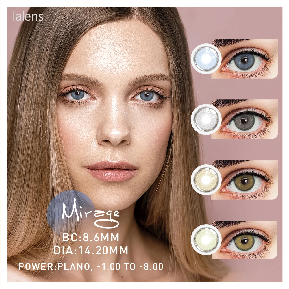 Lalens Mirage Color Contact Lens Custom Eye Lenses Own Logo Wholesale Korea Popular Hema Nvp Cosmetic Contact Lenses With Power