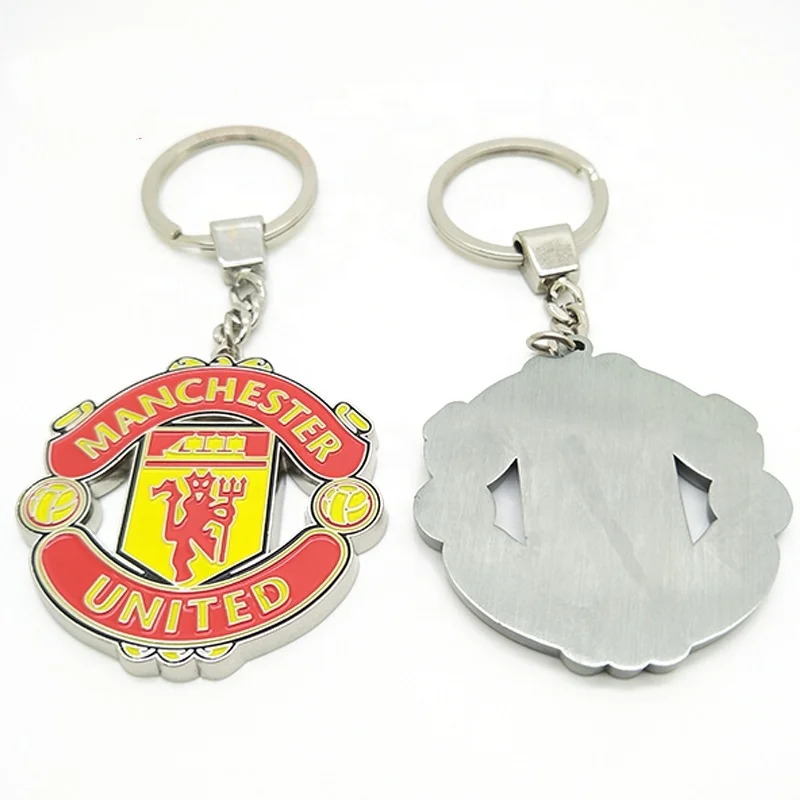 Custom Silver Football Team Keychains England Football Club Metal Keychain