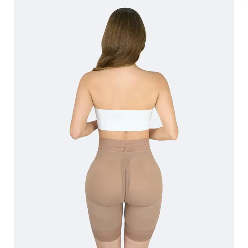 Butt Lifter Shorts with Brooches Short Women Double Compression Belly Zipper Butt Lifter Body Shaper Garment Adjustable Straps