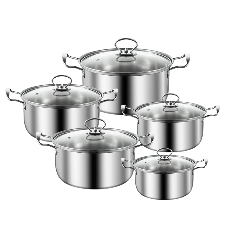 Quality assurance high quality stainless soup cooking pot with glass lid multi-function