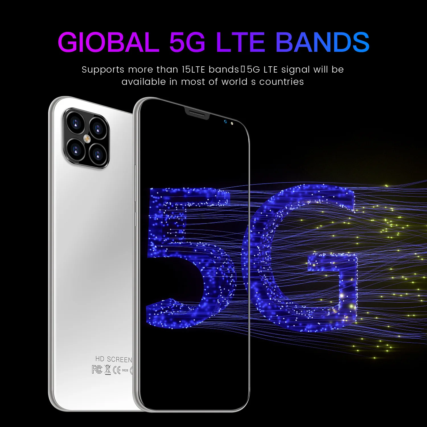 I12 Pro 6 1 дюймов Android смартфонов ГБ + 128 Гб Android10 5g Let мобильных телефонов 4 камера Mtk6889 Face Id разблокировать Dual Sim Смарт