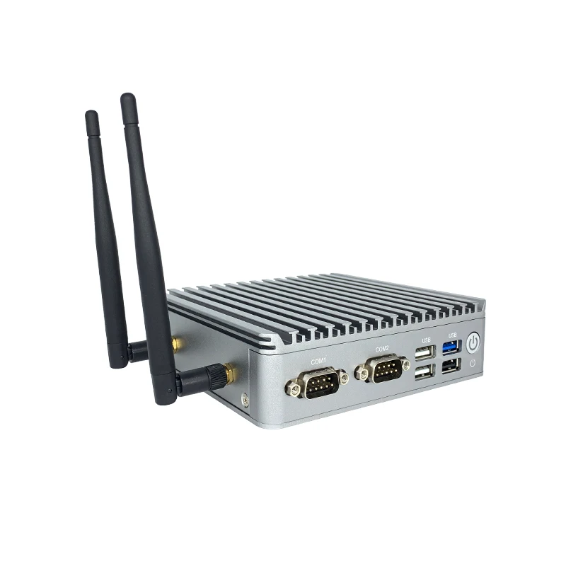 Двойной четырехъядерный прочный безвентиляторный мини-ПК lan с 3 USB2.0 и 1 USB3.0 промышленный