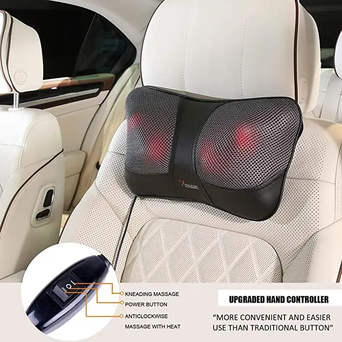 Электрический разминающий массажер для тела, Офисная массажная подушка шиацу с подушкой для массажа спины с подогревом