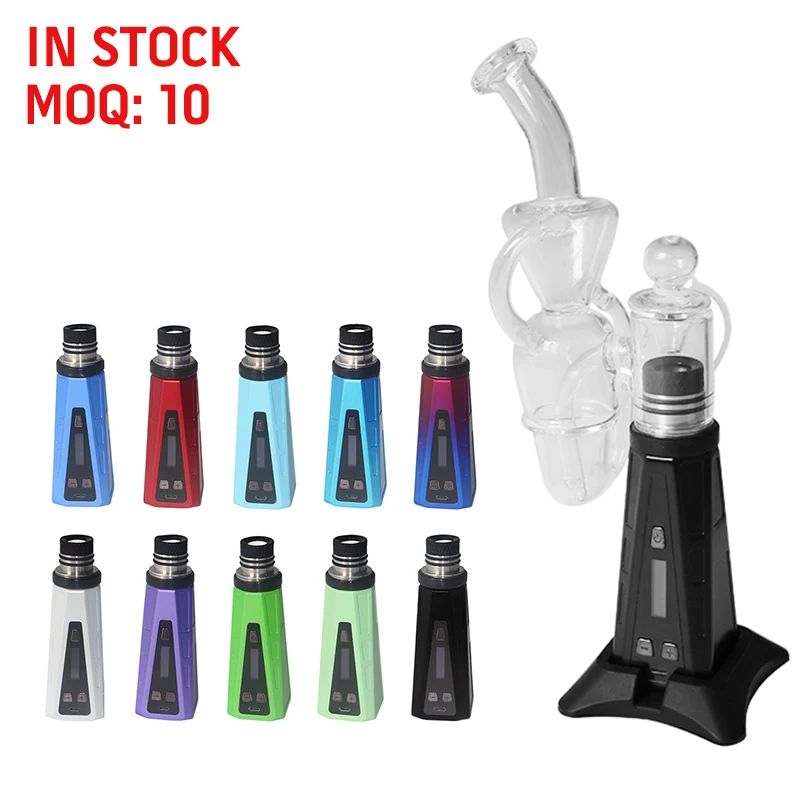 Оптовая продажа 2021 Цифровой температурный контроль стеклянный прибор 3000 мА/ч, 10 видов цветов в наличии 3 в 1 портативный со испарителем для сухой травы для воска