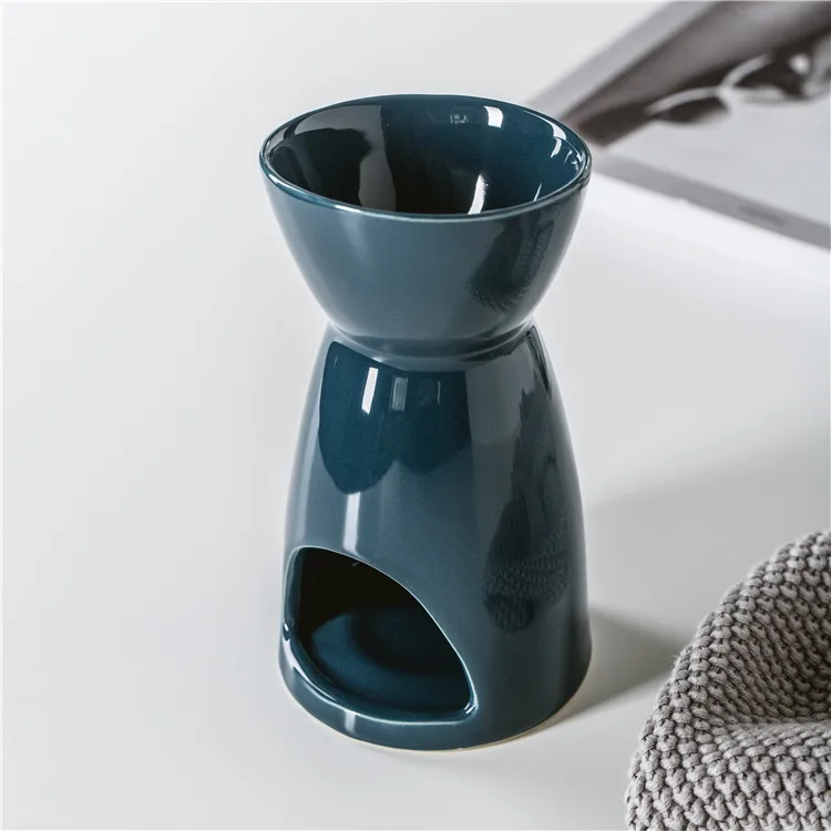 Personalized white plain custom logo hotel ornamental home decor ceramic aroma oil burner for decoration