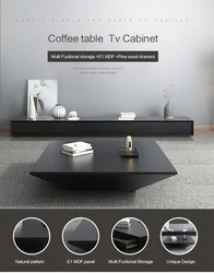 Italian minimalist luxury tea table TV cabinet portfolio Nordic tea table Simple small family type living room furniture