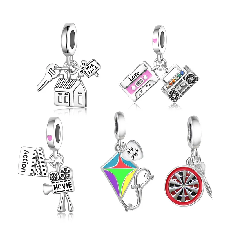 Fit Original Pan Charms Bracelet 925 Sterling Silver Agent Film Camera Realtor Bead For Women Jewelry Making