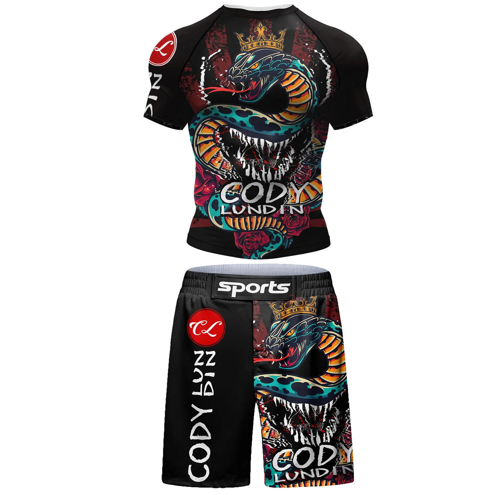 Men MMA Compression Sports Suit Rash Guard T-shirt+Pant Set Training MMA Kit Rashguard Boxing Sportswear Jogging Running Clothes