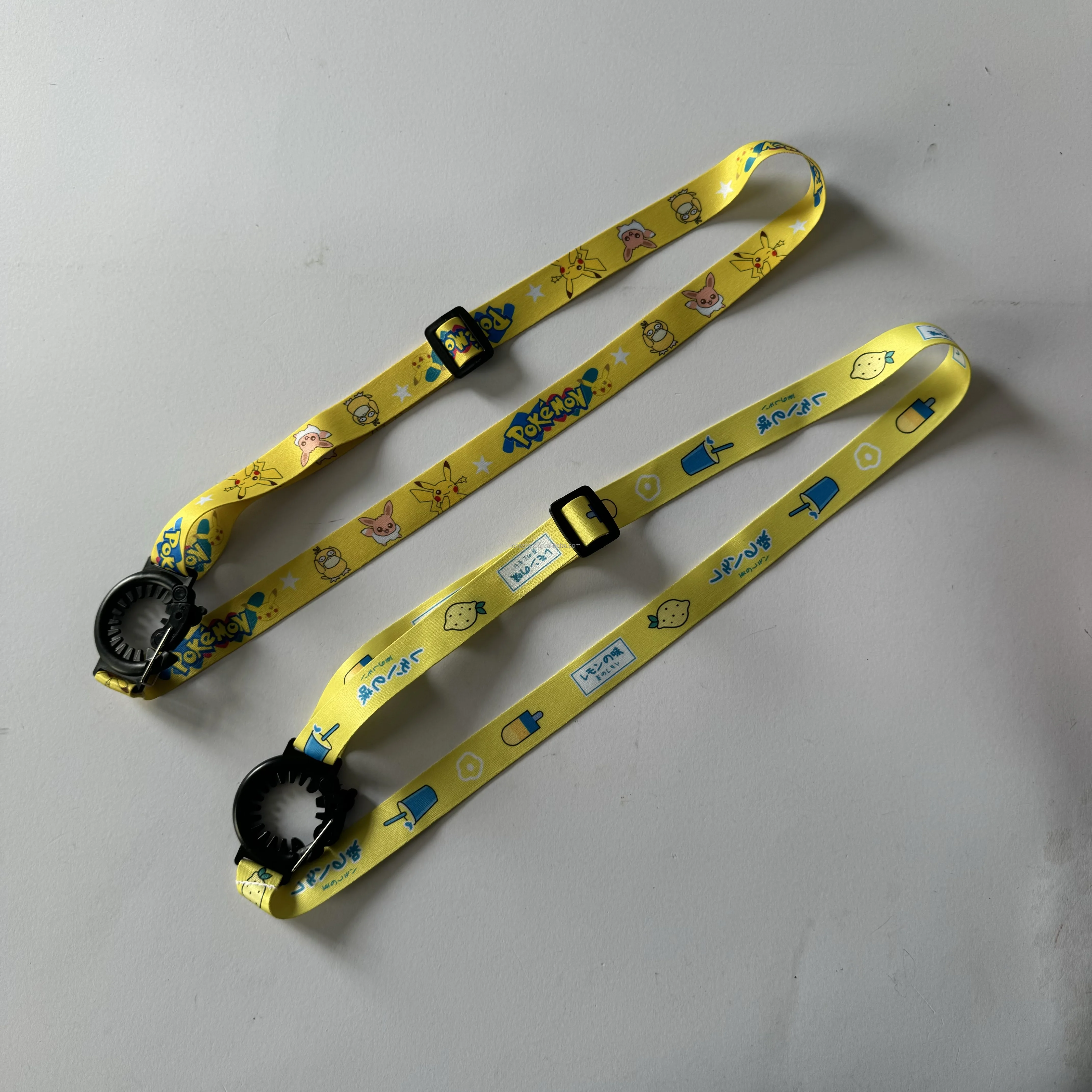 Custom polyester satin sublimation adjustable water drink bottle cup clip holder lanyards for kids