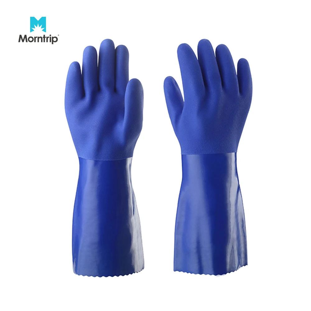 Morntrip Labor Protection Rubber-Dipped Industrial Gloves with Warm Foaming Wool Lining and PVC
