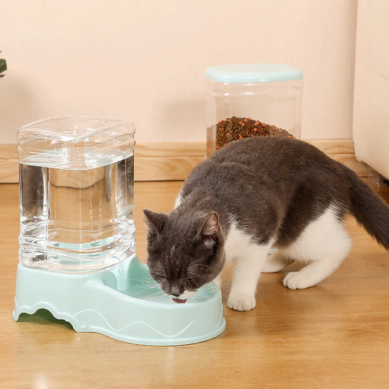 Pet Automatic Feeder Cat Drinking Bowl Large capacity Dog Bowl 3.8L Combination pet Food storage bucket Pet supplies
