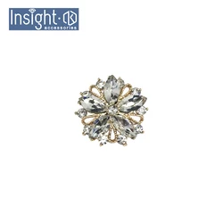 Wholesale Clothes Jewelry Fashion Flower Rhinestone Buttons Colorful Glass Buttons For Wedding Invitation