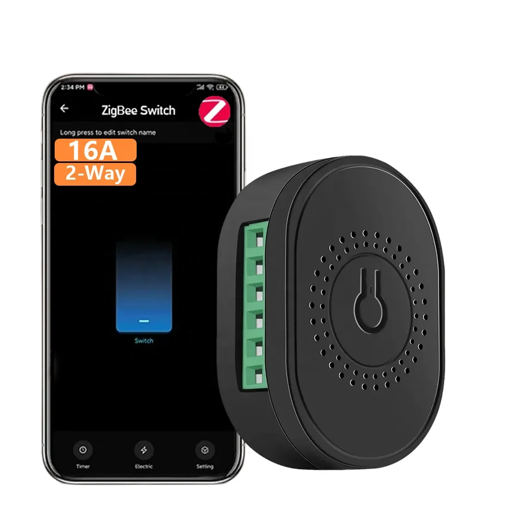 ZigBee mini Smart Electric Light Switch 16A Google Smart Home Tuya Wireless Controller Module 2Way Power Switches