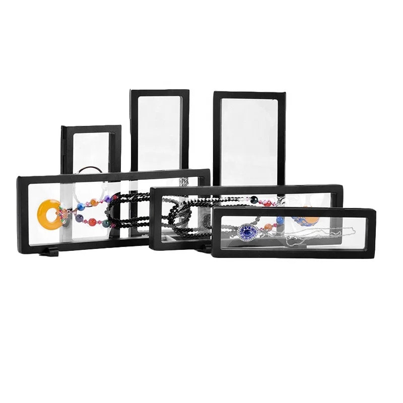 3D Suspension Floating With PE Transparent and Plastic Frame wholesale Jewelry Packaging displays set boxes
