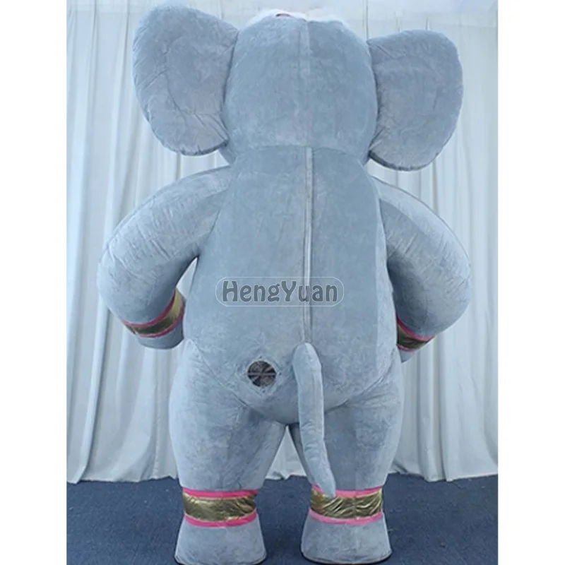 Hengyuan Plush Giant Gray Elephant Inflatable Costumes for Advertising Custom Inflatable Animal Mascot Suits For Wedding Decor