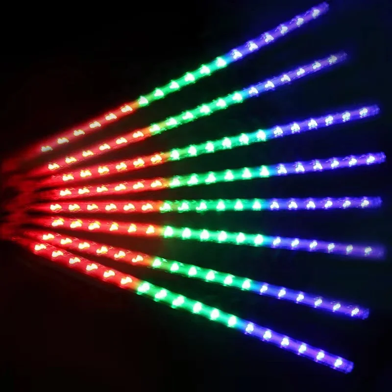 Low voltage LED meteor shower light Christmas festival red green blue section color garden hanging tree atmosphere light