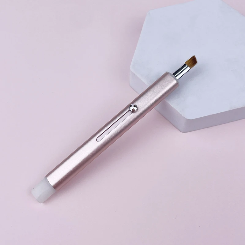 2 in 1 Cosmetic Tool Retractable Double-Tone Single Eye Shadow Brow Liner Lip Brush