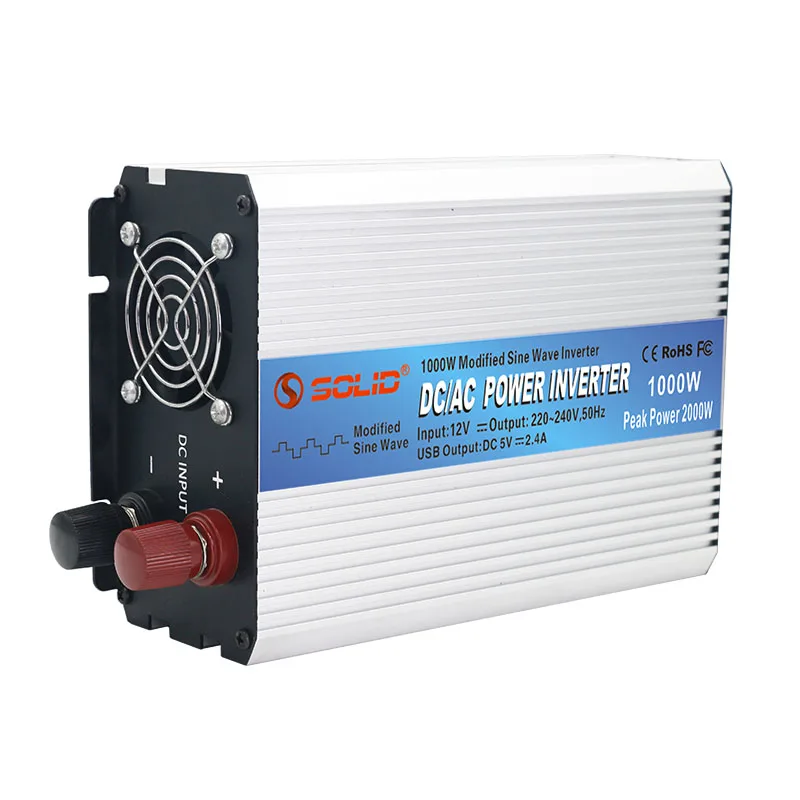 SOLID DC 12v 24v 48v to AC 220v 230v 240v 1000W Modified Sine Wave Power Off Grid 1000 Watt Power Inverter