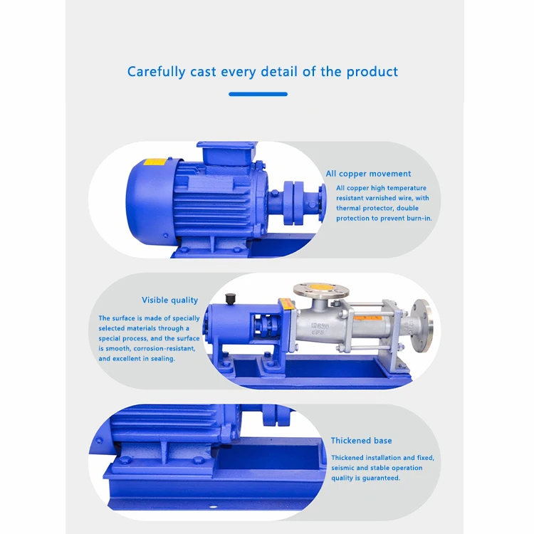 G series screw pump with hopper and endless 304 Stainless steel progressive cavity pump brewery