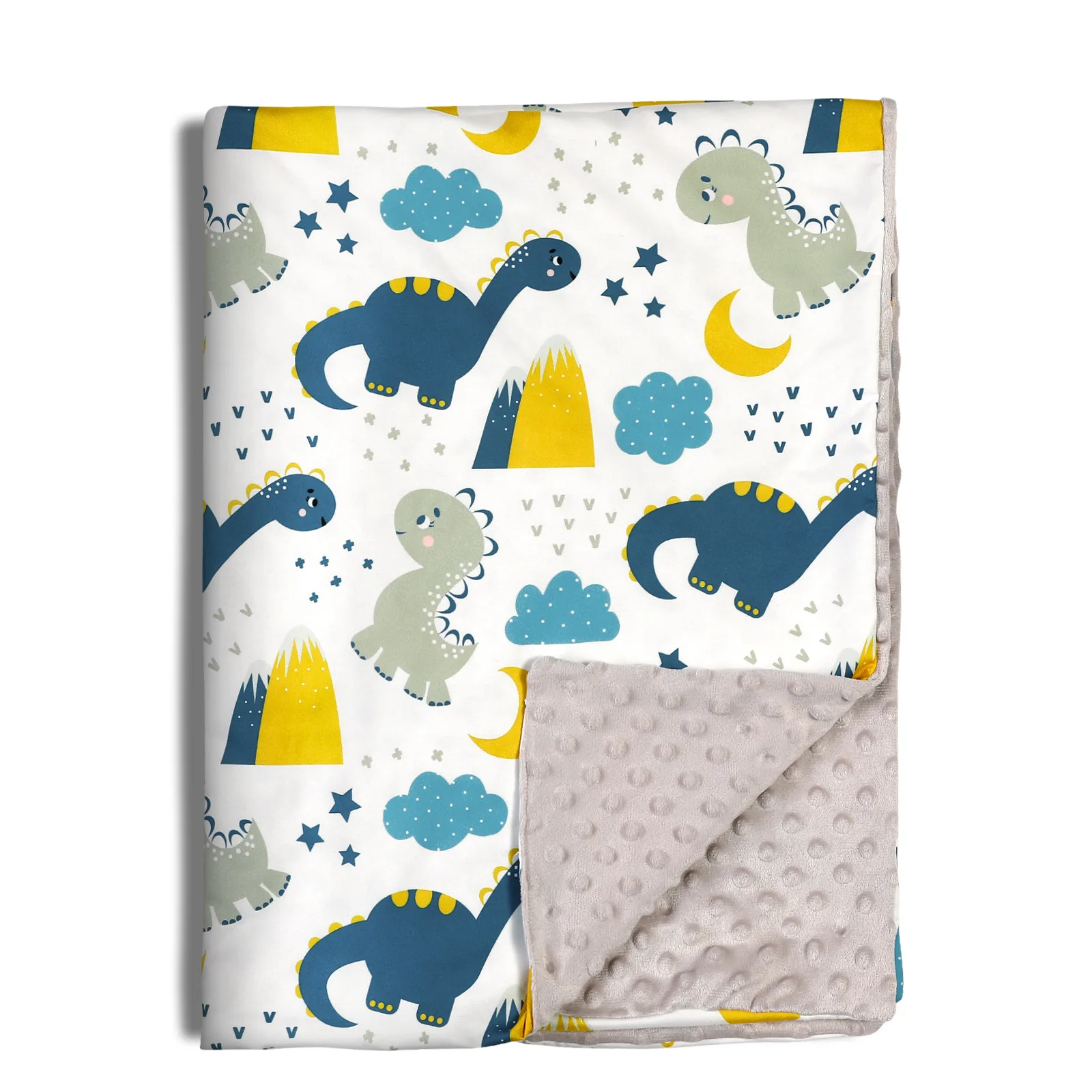 Baby Minky Blankets Cartoon Toddler Blanket for Boys Girls Sensory Bedding Blanket with Dotted Backing Double Layer