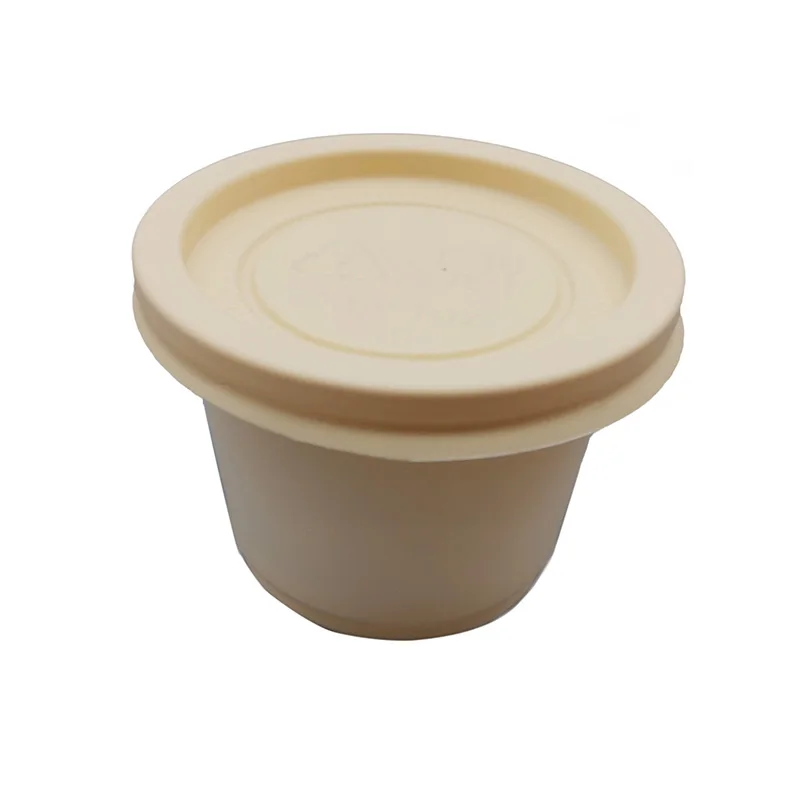 2500PCS 1 oz 30 cc individual lid biodegradable corn starch to go deli food portion sauce container cups disposable sauce cup