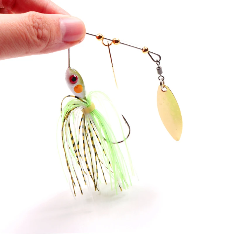Buzzbait Lure 17G Spinnerbait Skirts Metal Jigging Spoon Fishing Jig Head Swimbait For Bass Metal Sequin Lure