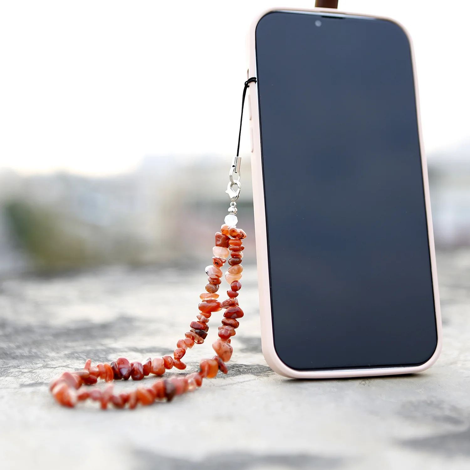 Chip chakra Gemstone Beaded mobile Phone security strap Chip stone Phone holder Straps Fashion Phone accessories bracelet