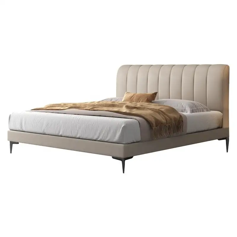 Popular Product King Size Bed Hotel Luxury Bedroom Furniture Leather 1.8M Double Single Floating Loft Up-Holstered Beds