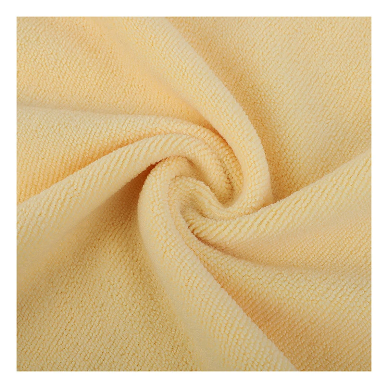 Hotel Luxury Double Side Knitted Drool Towel Quick Drying Polyester Cotton Microfiber Terry Cloth Fabric