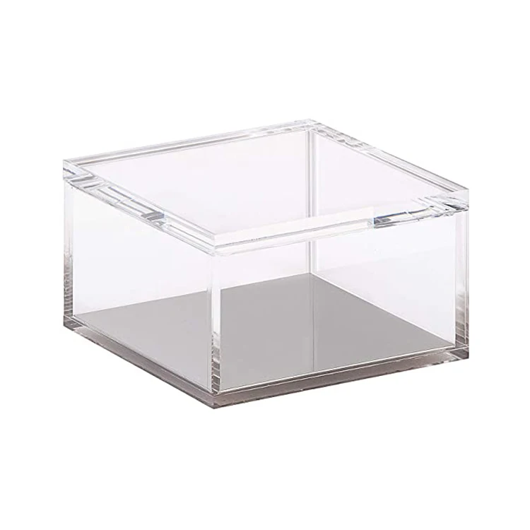 
Custom wholesale high quality clear gift jewelry packaging rectangle square acrylic storage customised acrylic box with lid 