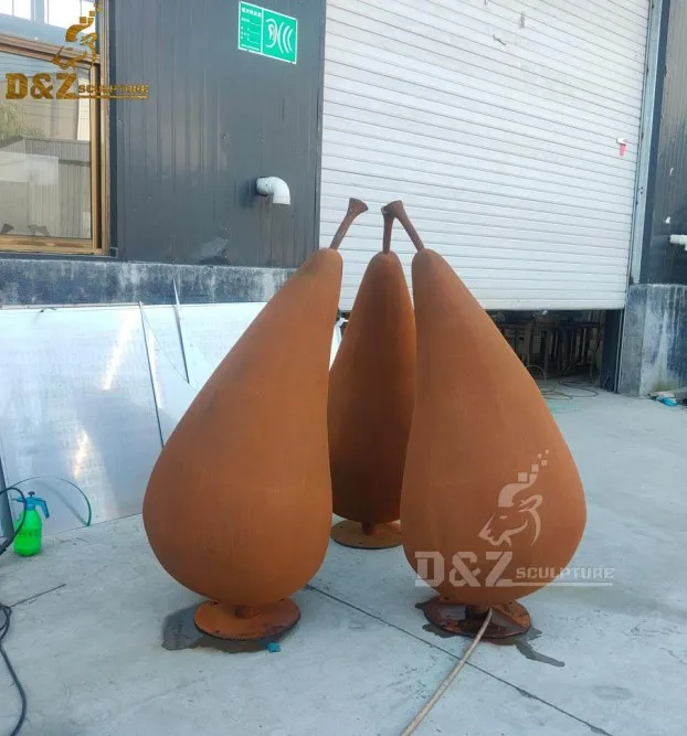 large rusty modern abstract tree design with figure corten steel sculpture for garden park yard street decoration