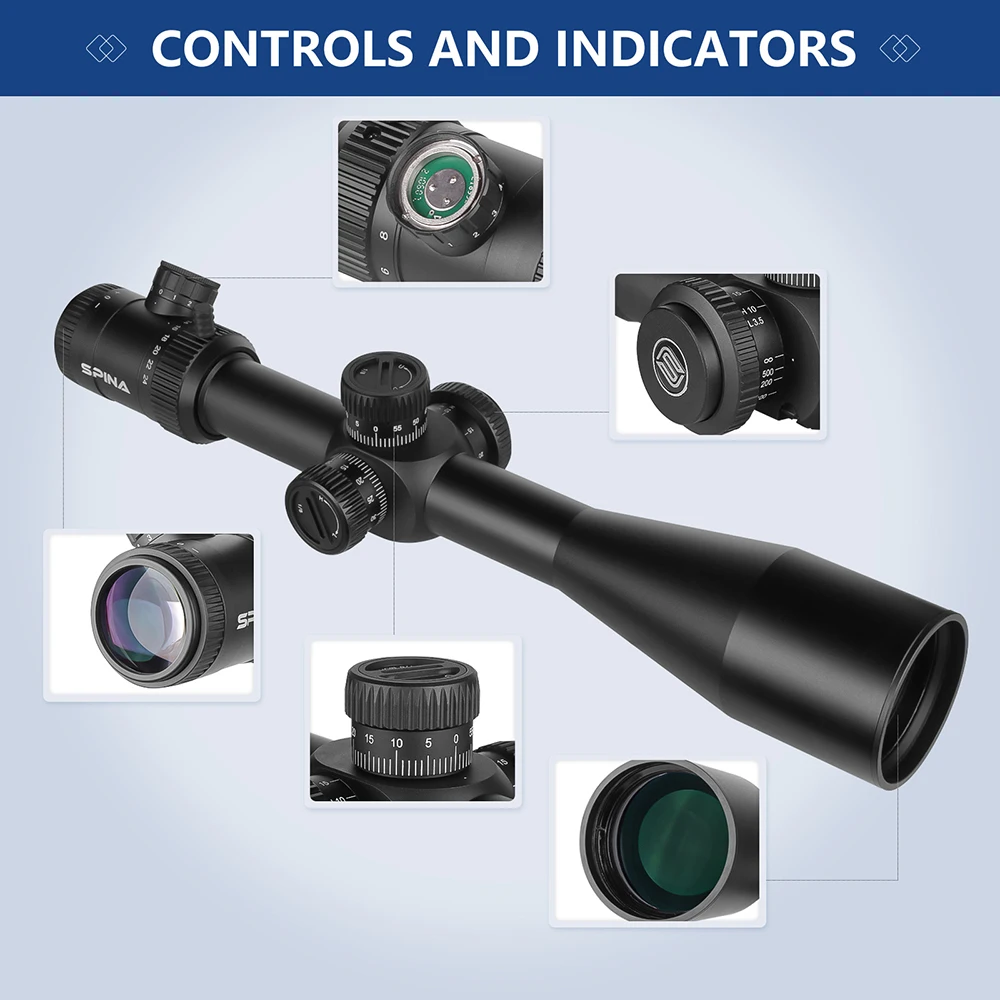 Spina Optics HD 6-24x50 SFP Optical Sight Red and Green Lighting Hunting Tactics Telescopic Sight