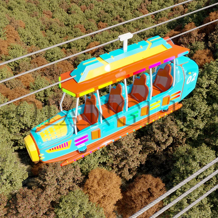 Aerial Ropeway System Large Outdoor Adventure Ropeway Cable Car Spacecraft Airship Rides Airship Cableway