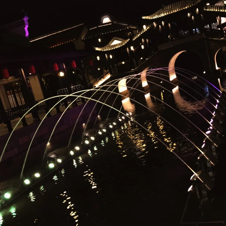 Outdoor Fantastic Programmable Colorful Water Feature Garden Feature Laminar Water Jets