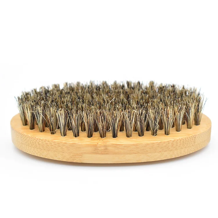 Wholesale custom men shave brush bamboo beard brush oval boar bristle brush for travel