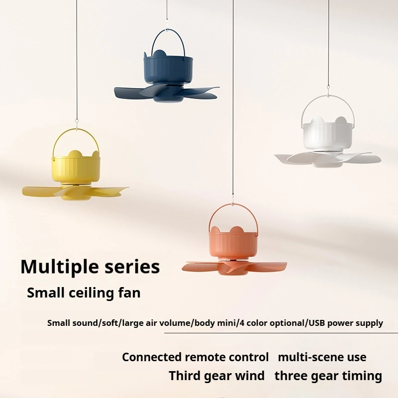Mini Ceiling Fan USB Smart Ceiling Fan Multi-Purpose Desktop Table Fan With Remote Control for Dormitory Use and Live Broadcast