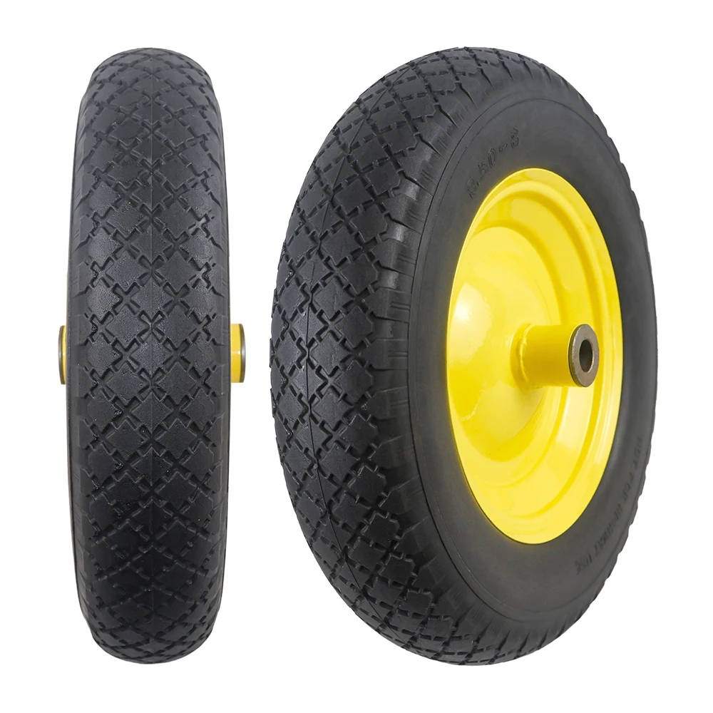Solid Puncture Proof Tyre Wheel  polyurethane Wheel 350-8 Pu Solid Flat Free Tire
