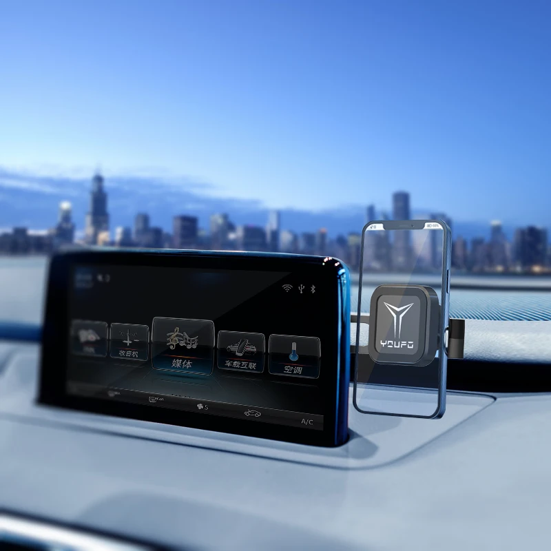 Custom Logo 360 Degrees Magnetic Car Holder Smartphone Bracket Flexible Car Phone Holder