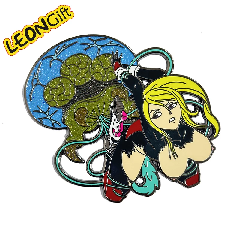 Leon Custom Large Metal Gift Assorted Anime Lapel Costume with Sexy Hard Enamel Pin Badge Custom Design Metal Crafts