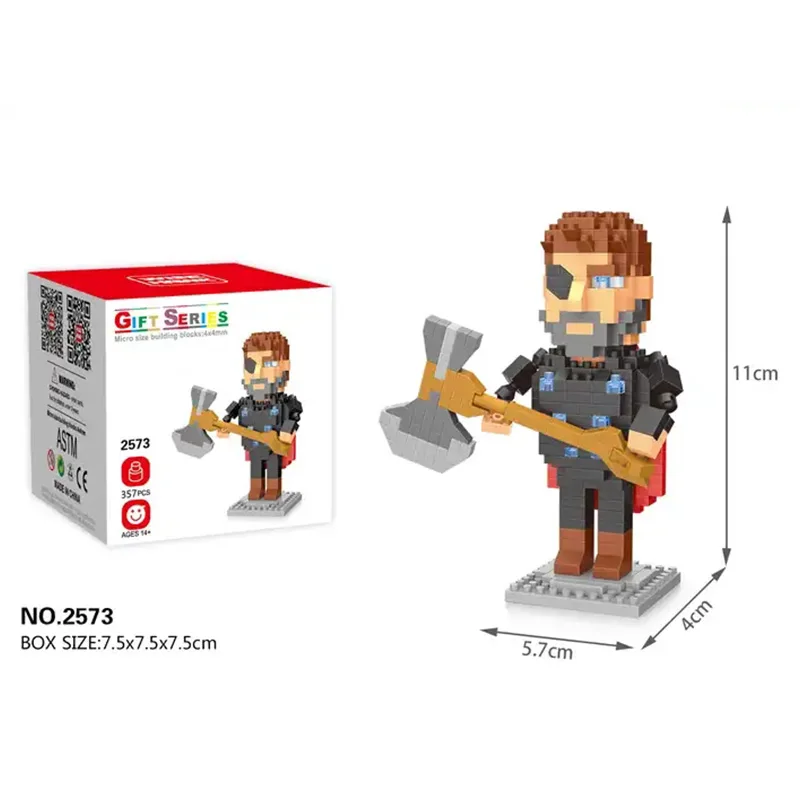 2024 New Arrivals Toys Plastic Mini Building Block Collection Marval Super Heroes Action Figures MOC Bricks 7.5cm Nano Figure