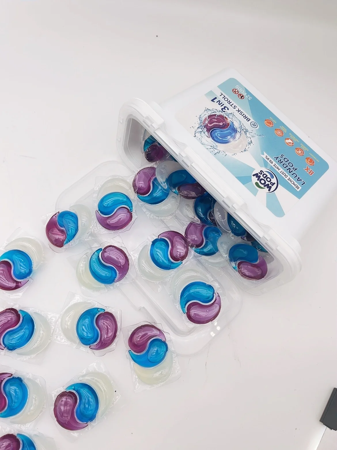 Lavender Scents Liquid Washing Clean Sparkling Powder Laundry Detergent Capsules Pods