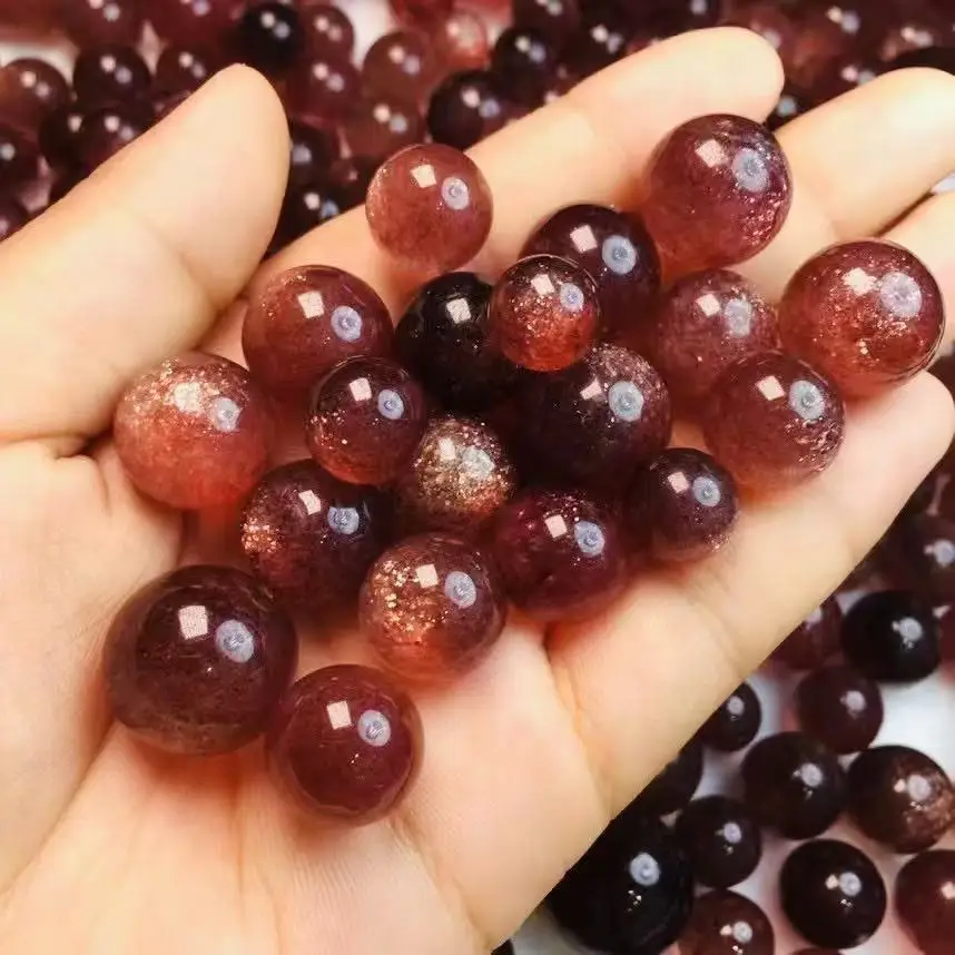 Wholesale Natural Small size Red strawberry spheres for Jewelry accessories