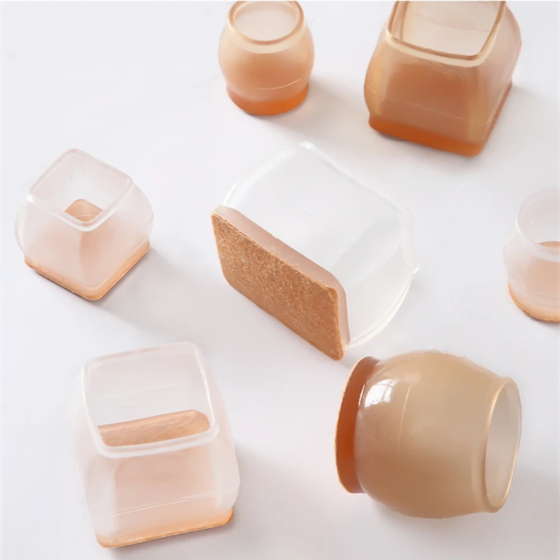 Chair leg floor protectors with felt furniture pads chair glides feet square furniture silicone protection cover