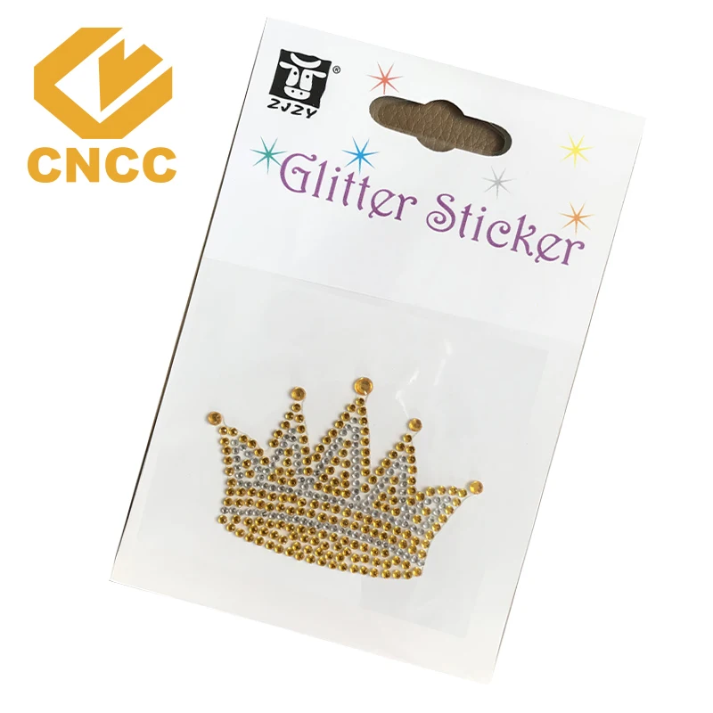 custom crystal adhesive sticker crown face crystal sticker