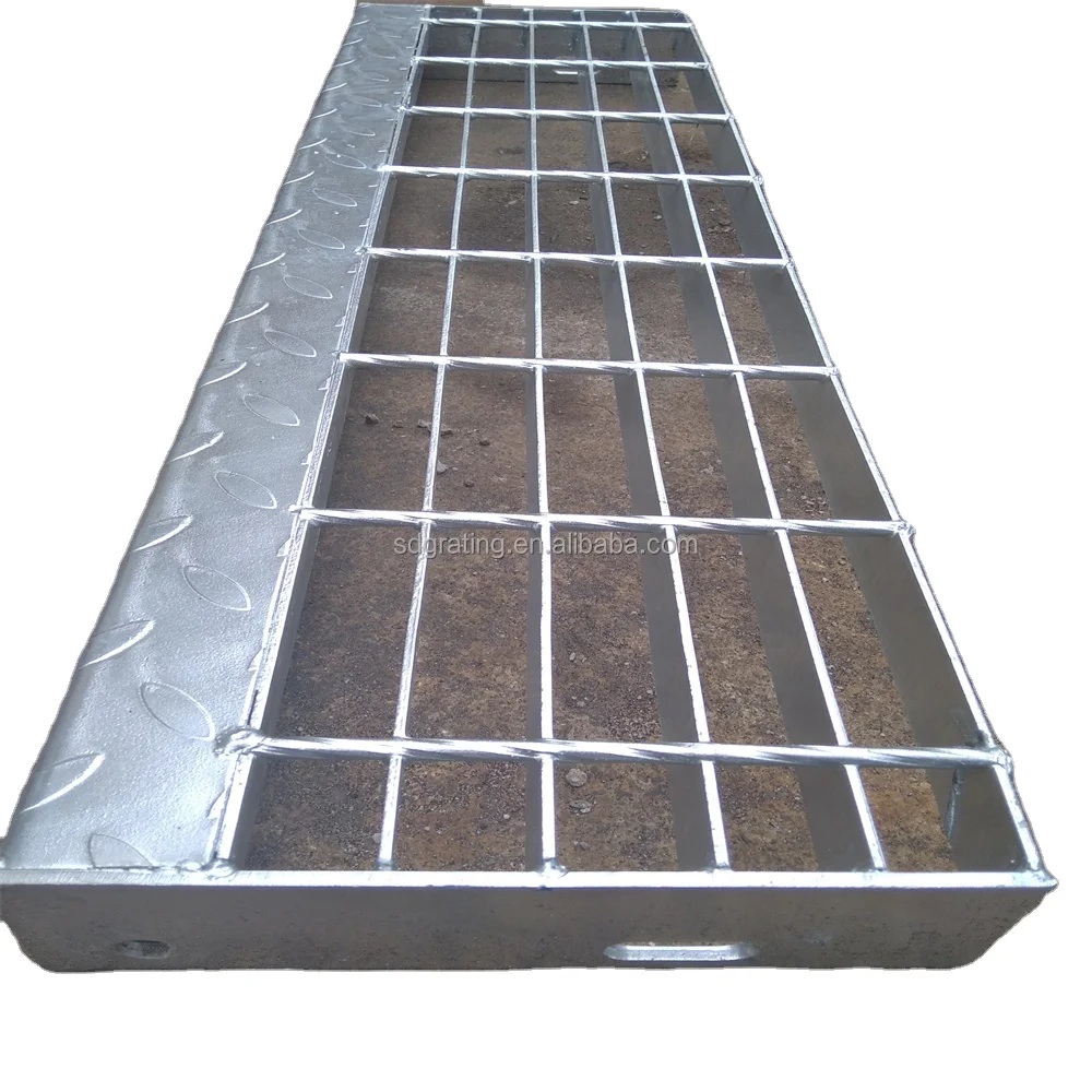Industrial Use Steel Stair Treads for Step Ladders Factory Supply Grating Galvanized Stairs Outdoor Tread